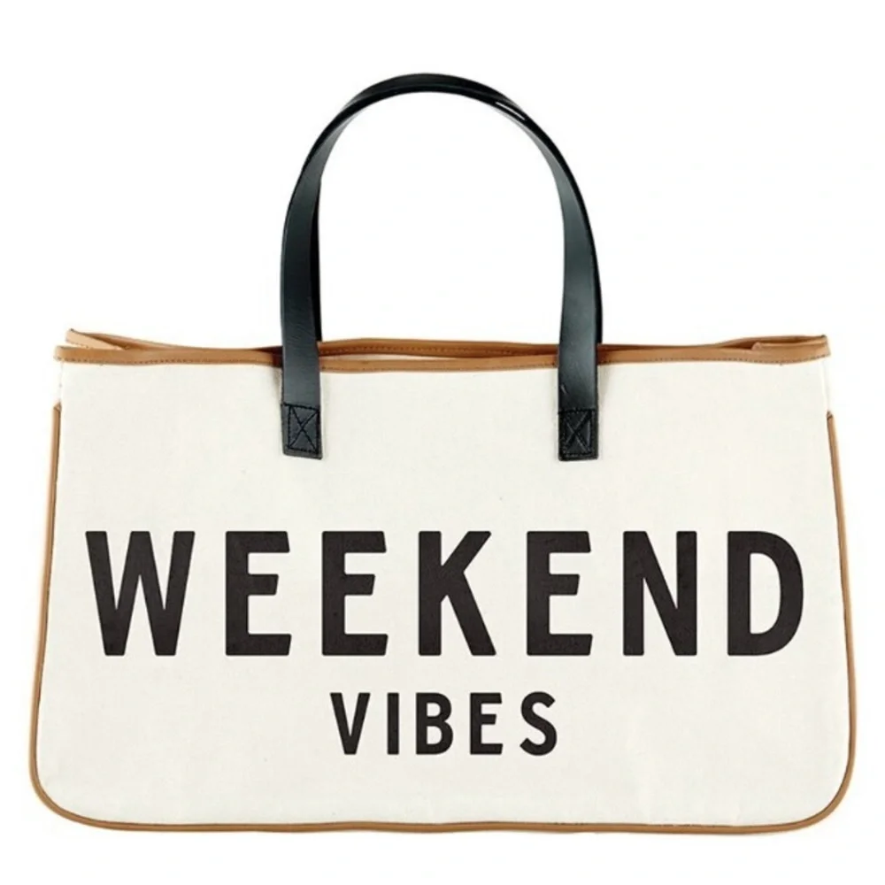 Canvas Tote - Weekend Vibes. NWOT